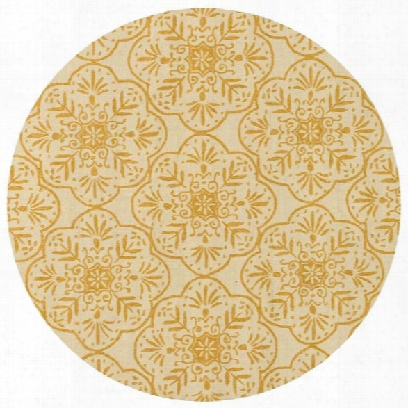 Loloi Venice Beach 7'10 Round Hand Hooked Rug In Ivory Buttercup