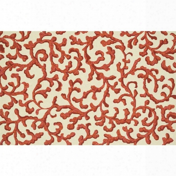 Loloi Venice Beach 9'3 X 13' Hand Hooked Rug In Ivory And Coral