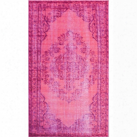 Nuloom 9'2 X 12'5 Machine Made Vintage Inspired Overdyed Rug In Pink