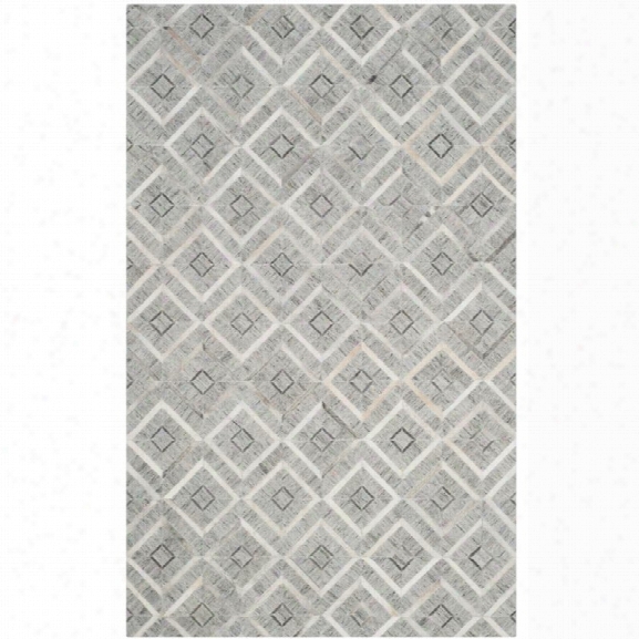 Safavieh Studio Leather 5' X 8' Hand Woven Rug In Ivory And Gray