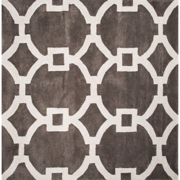 Jaipur Rugs City 8' X 8' Square Hand Tufted Wool Rug In Gray And Ivory