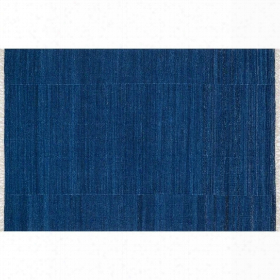 Loloi Anzio 7'9 X 9'9 Flat Weave Wool Rug In Denim