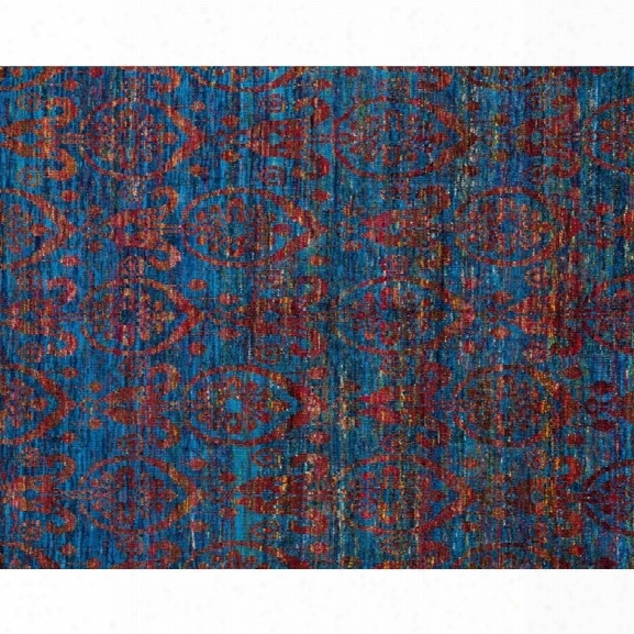 Loloi Giselle 9'6 X 13'6 Hand Knotted Silk Rug In Ocean Sunset