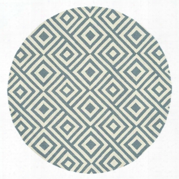 Loloi Venice Beach 7'10 Round Hand Hooked Rug In Slate And Ivory