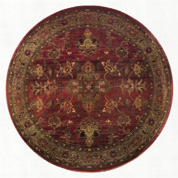 Oriental Weavers Kharma 8' Round Machine Woven Rug In Red