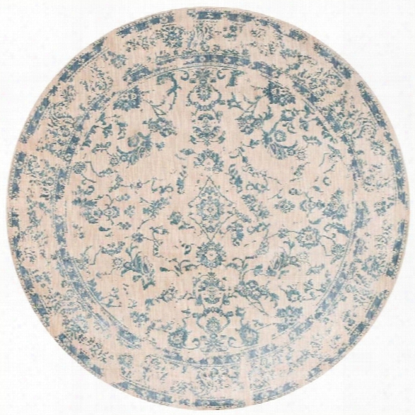 Loloi Florence 9'6 Round Rug In Ivory And Aqua