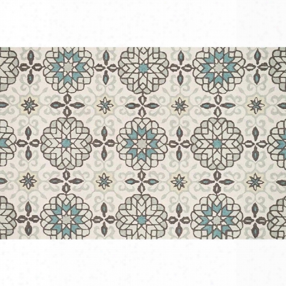 Loloi Francesca 7'6 X 9'6 Hand Hooked Rug In Ivory And Metal