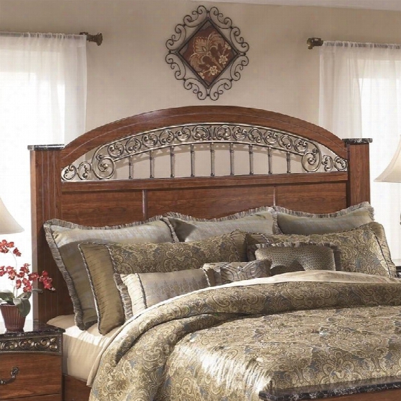 Ashley Fairbrooks Estates Wood King Poster Panel Headboard In Brown