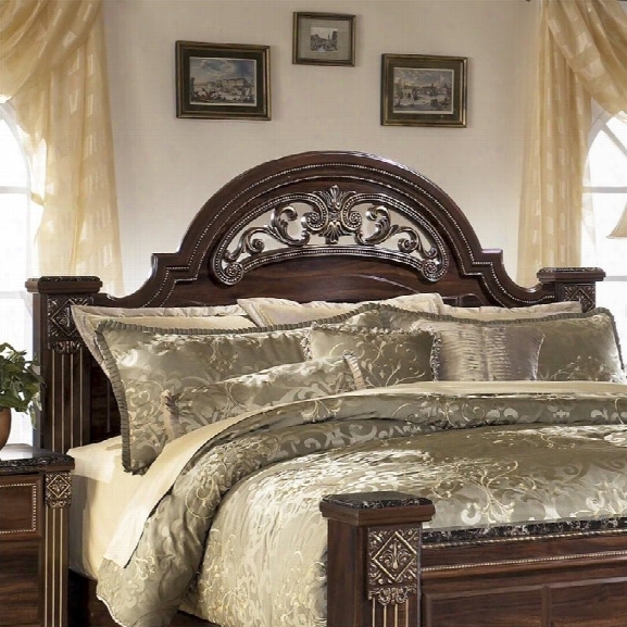 Ashley Gabriela Wood King Poster Panel Headboard In Brown