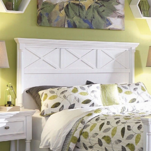 Ashley Kaslyn Wood Queen Panel Headboard In White