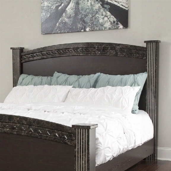 Ashley Vachel Wood King Poster Panel Headboard In Dark Brown