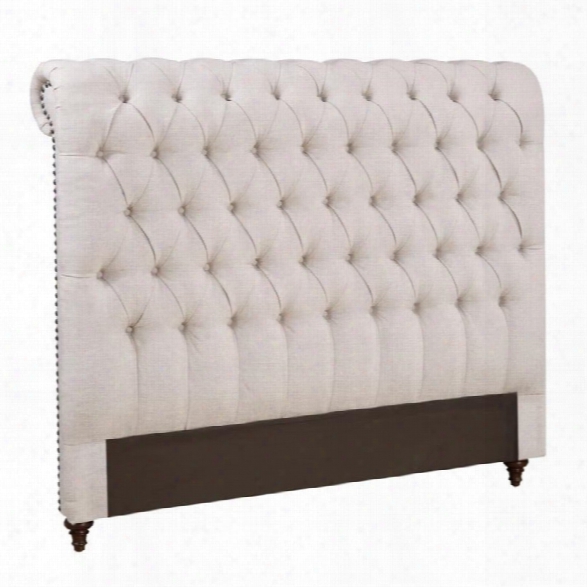 Coaster Devon California King Button Tufted Headboard In Beige