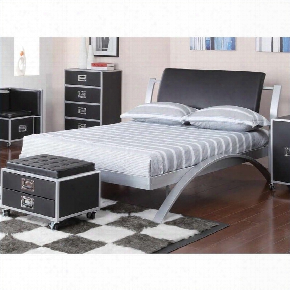 Coaster Leclair Metal Platform Bed In Black And Silver-twin