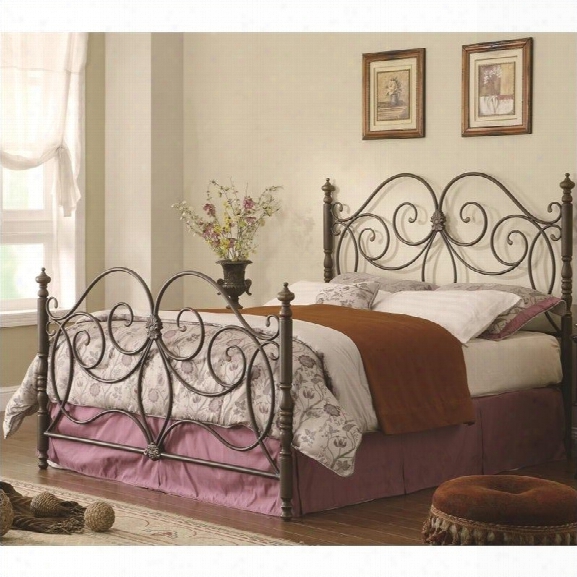 Coaster Queen Iron Spindle Headboard And Footboard In Bronze