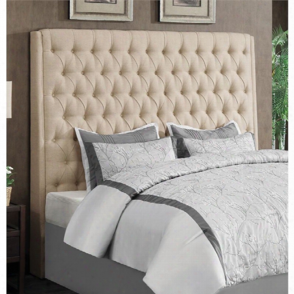 Coaster Upholstered King Panel Headboard Ni Cream