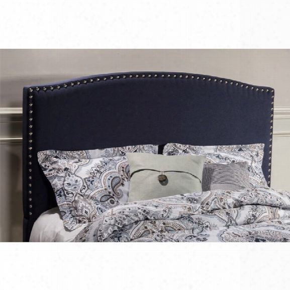 Hillsdale Kerstein Upholstered King Panel Headboard In Navy Linen