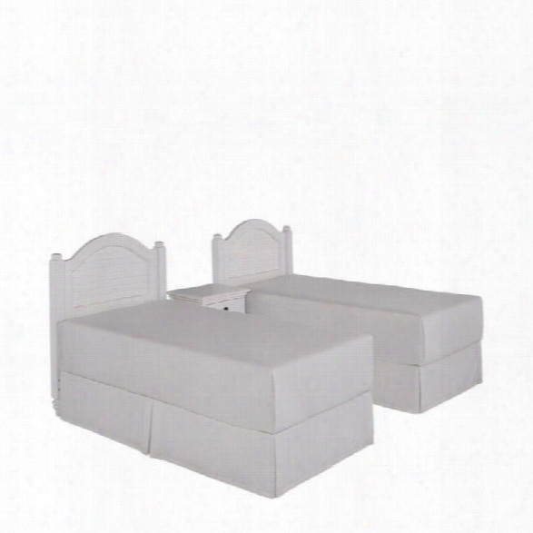 Home Styles Bermuda 2 Twin Headboards And Night Stand In White