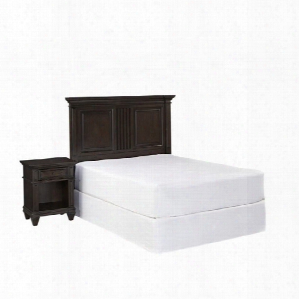Home Styles Prairie Home Queen Headboard And Night Stand In Black Oak