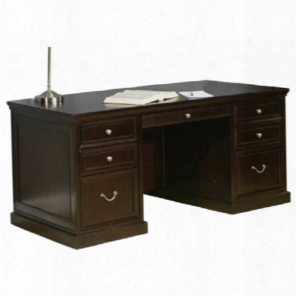 Kathy Ireland Home By Martin Fulton 68 Double Pedestal Executive Desk In Espresso