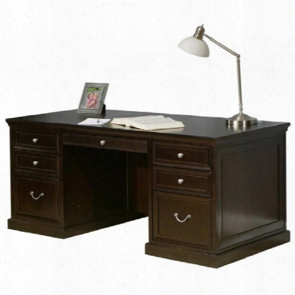 Kathy Ireland Home By Martin Fulton 72 Double Pedestal Executive Desk In Espresso