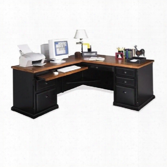 Kathy Ireland Home By Martin Furniture Southampton Lhf L-shaped Executive Desk In Oynx Black