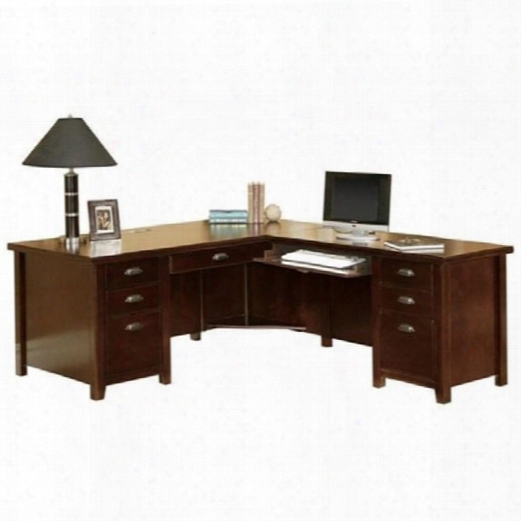 Kathy Ireland Home By Martin Tribeca Loft Cherry Rhf L-shaped Executive Desk