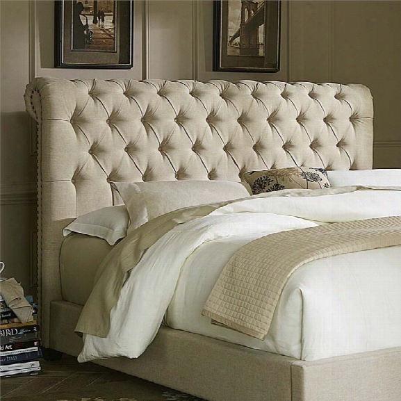 Liberty Furniture Upholstered King Chesterfield Sleigh Headboard