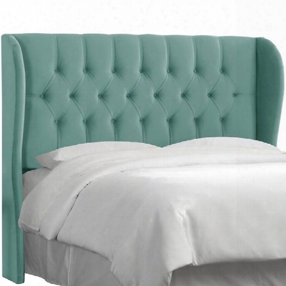 Skyline Tufted Wingback Panel Headboard In Laguna-full