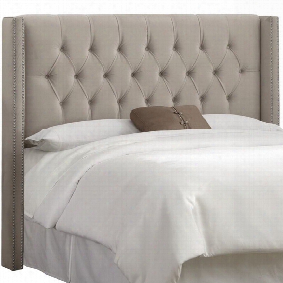 Skyline Upholstered California King Headboard In Light Gray