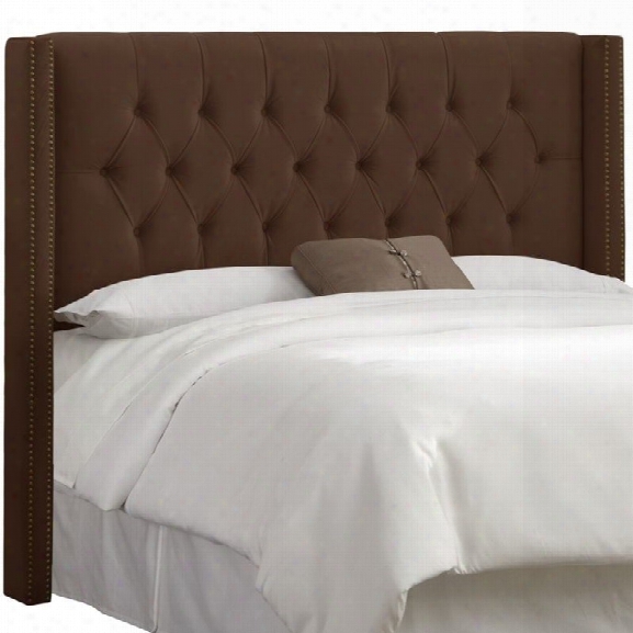 Skyline Upholstered Diamond California King Headboard In Chocolate