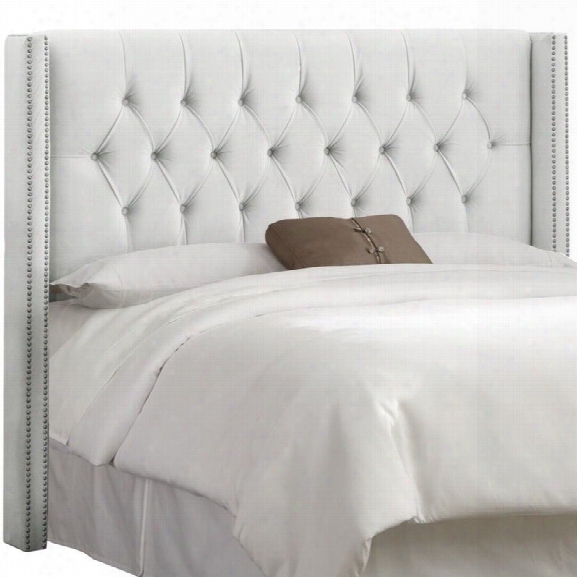 Skyline Upholstered Diamond California King Headboard In White