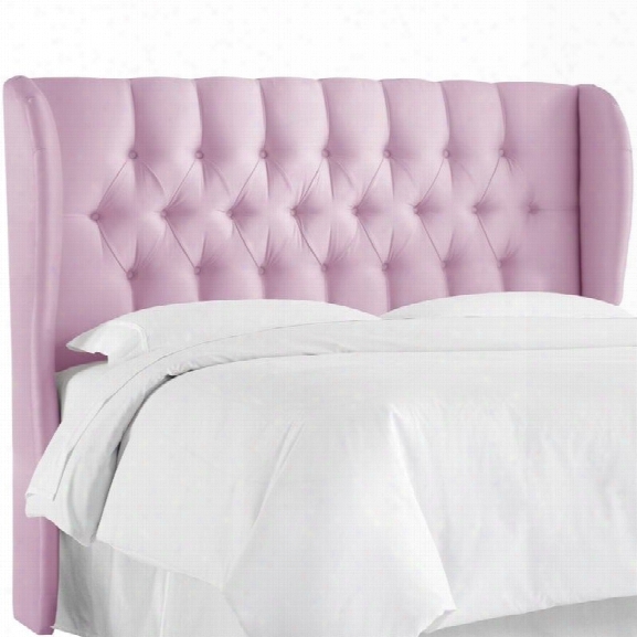 Skyline Upholstered Tufted Wingback California Sovereign Headboard In Lilac