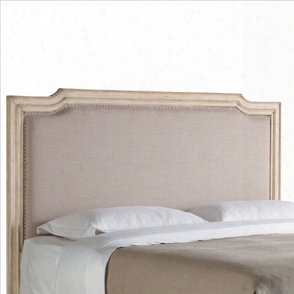 Stanley Furniture European Cottage Upholstered King Headboard In Vintage White And Oatmeal