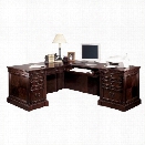 Kathy Ireland Home by Martin Mount View Executive RHF L-Shaped Desk in Cherry Cobblestone