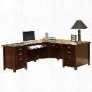 Kathy Ireland Home by Martin Tribeca Loft Cherry LHF L-Shaped Executive Desk