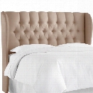 Skyline Upholstered Tufted Wingback California King Headboard in Dove