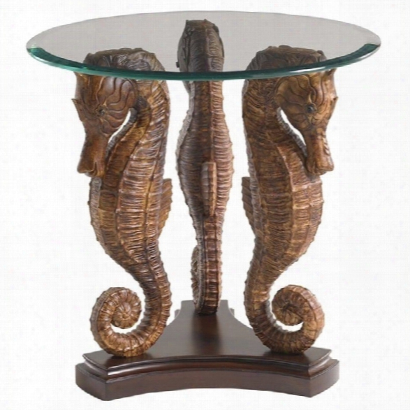 Tommy Bahama Home Landara Sea Horse Lamp Table In Rich Tobacco