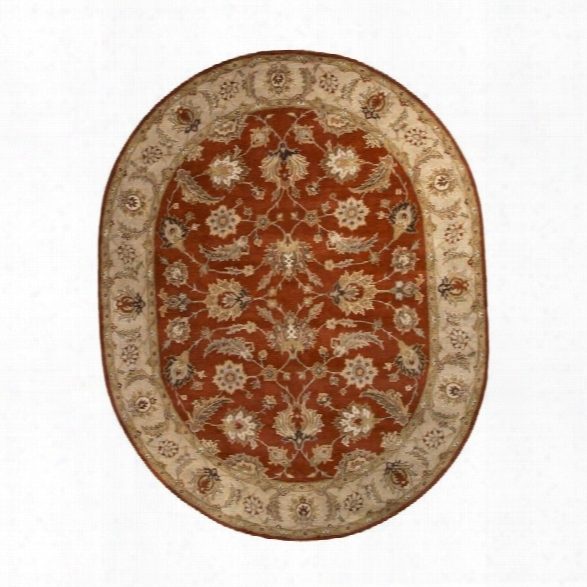 Jaipur Rugs Mythos 8' X 10' Oval Hand Tufted Wool Rug In Red And Taupe