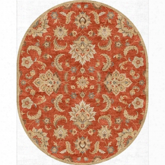 Jaipur Rugs Mythos 8' X 10' Oval Hand Tufted Wool Rug In Red And Gray