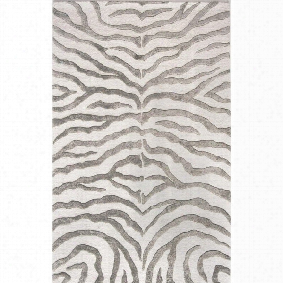 Nuloom 9' 6 X 13'  6 Hand Tufted Plush Zebra Rug In Gray