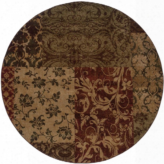 Oriental Weavers Allure 7'8 Round Machine Woven Rug In Green