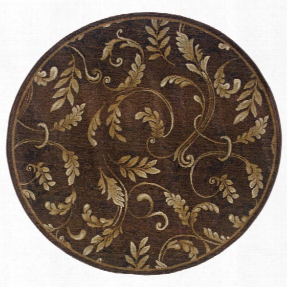 Oriental Weavers Genesis 8' Round Machine Woven Rug In Brown