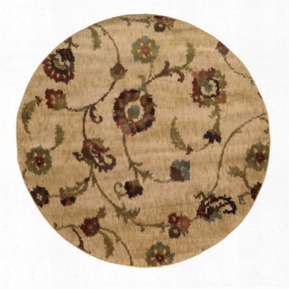 Oriental Weavers Hudson 7'8 Round Machine Woven Rug In Tan