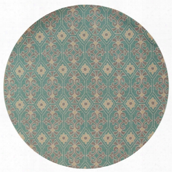 Kas Harbor 7'6 Round Hand-made Rug In Aqua