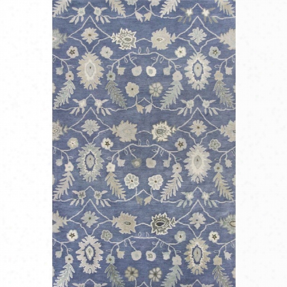 Kas Jaipur 8' X 10'6 Hand-tufted Wool Rug In Azure Blue