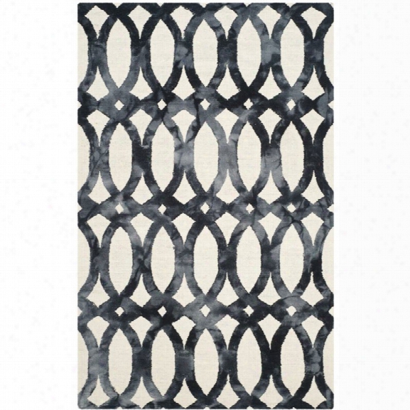 Safavieh Dip Dye 10' X 14' Hand Tufted Rug In Ivory And Graphite