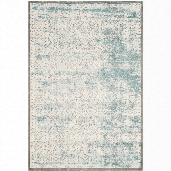 Safavieh Passion 11' X 15' Power Loomed Rug In Turquoise And Ivory