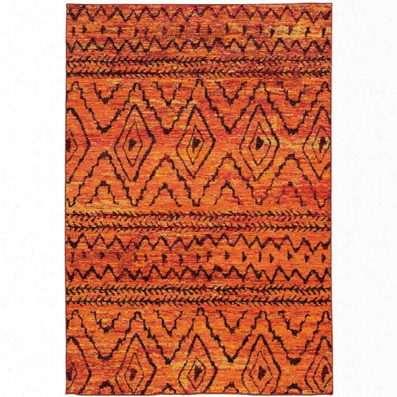 Oriental Weavers Nomad 9'9 X 12'2 Machine Woven Rug In Orange