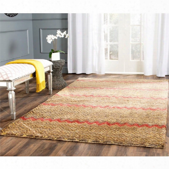 Safavieh Bohemian 8' X 10' Hand Knotted Jute Rug In Brown And Gold