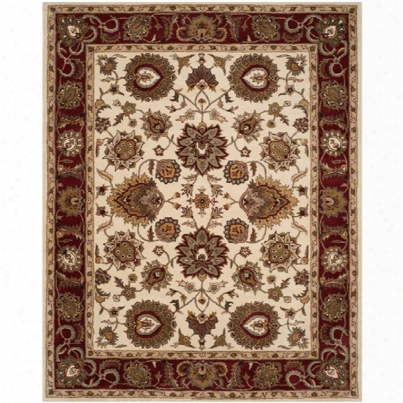 Safavieh Royalty 8' X 10' Hand Tufted Wool Pile Rug In Ivory And Red